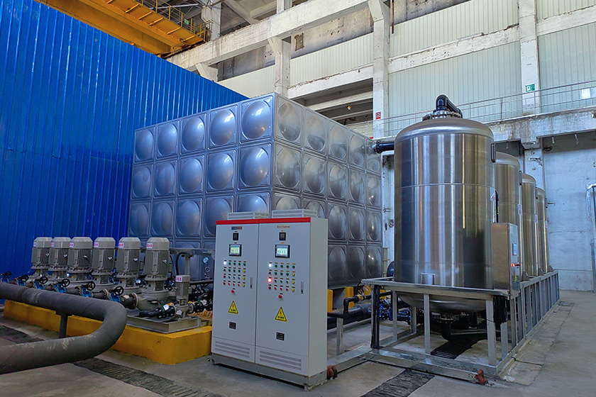 A steel processing boiler softening water project